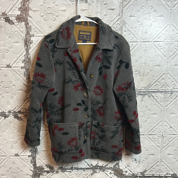 Woolrich Women's Gray and Red Floral Jacket - Picture 1 of 6